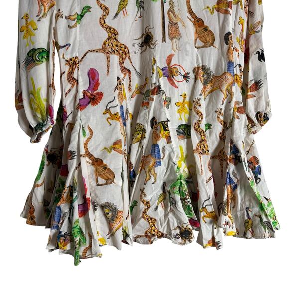 Rhode Ella Jungle Print Boho Long Sleeve A-Line Mini Dress Size XS - Picture 14 of 15